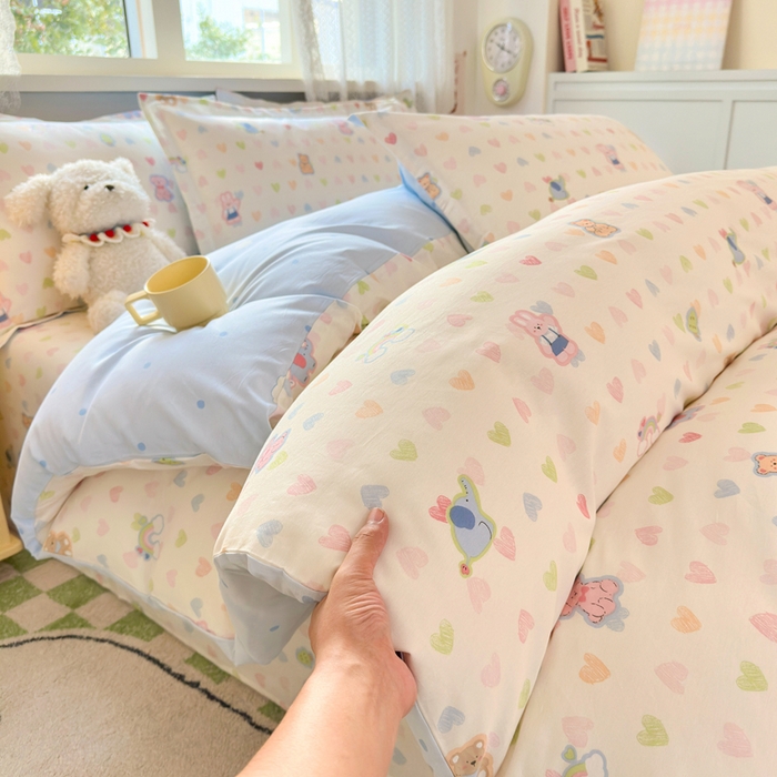 91家纺网 家纺一手货源 找家纺 拾物记 2026新款第二批A类新疆全棉12868单品枕套系列（提供买家秀和A类质检报告） 爱心动物园