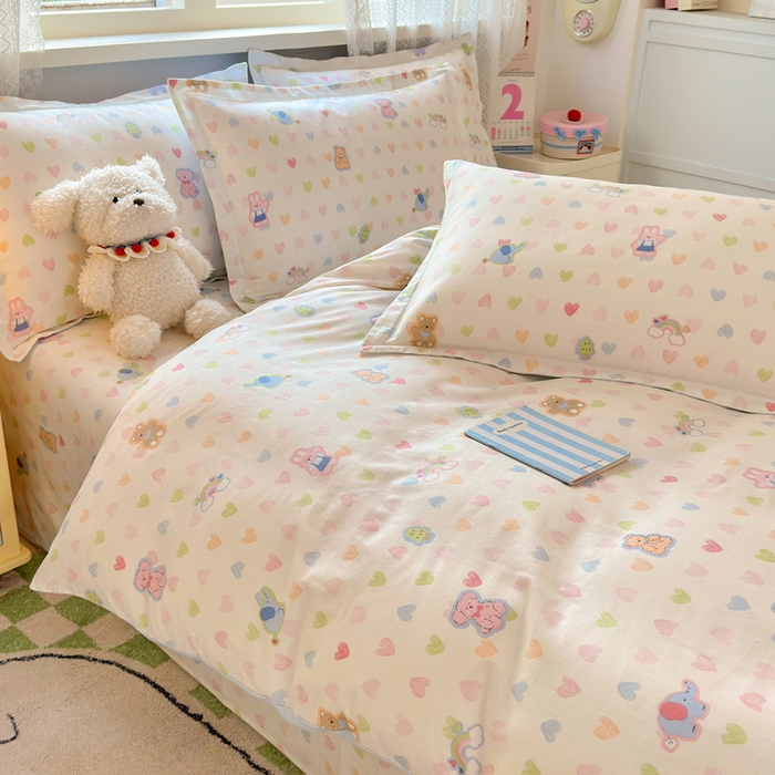 91家纺网 家纺一手货源 找家纺 拾物记 2026新款第二批A类新疆全棉12868单品枕套系列（提供买家秀和A类质检报告） 爱心动物园