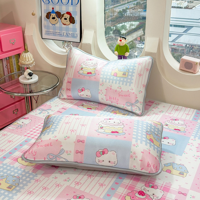 91家纺网 家纺一手货源 找家纺 （总）丝羽坊 2026新款小版印花碳光冰丝凉席床笠款