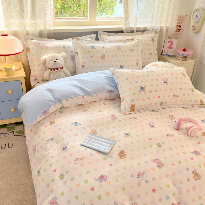 91家纺网 家纺一手货源 找家纺 拾物记 2026新款第二批A类新疆全棉12868单品枕套系列（提供买家秀和A类质检报告） 爱心动物园