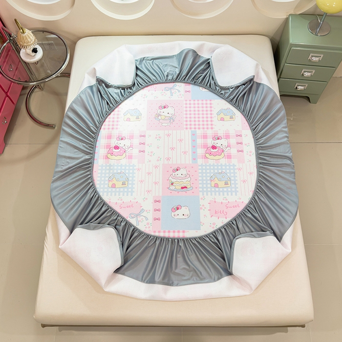 91家纺网 家纺一手货源 找家纺 （总）丝羽坊 2026新款小版印花碳光冰丝凉席床笠款