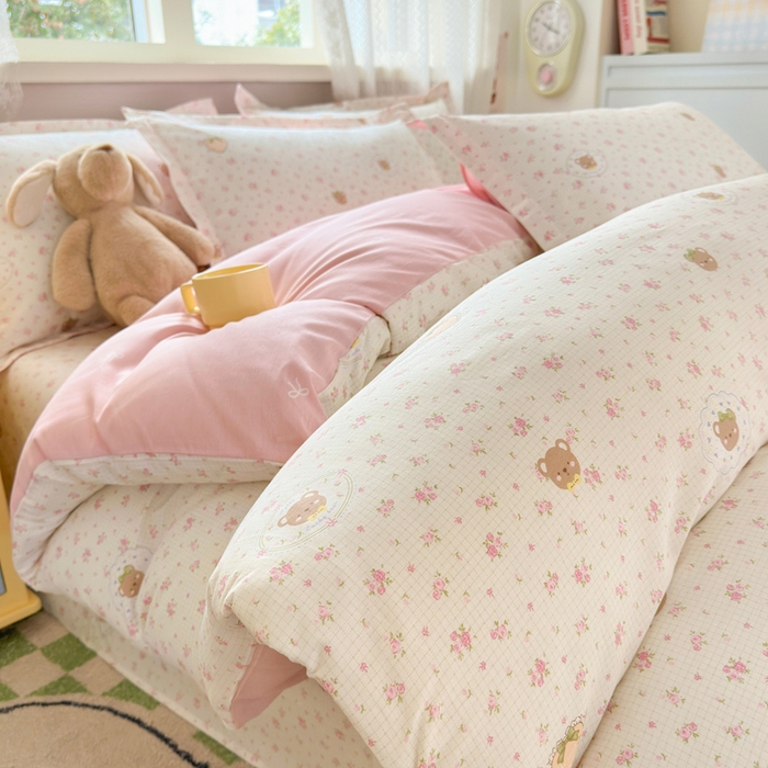 91家纺网 家纺一手货源 找家纺 拾物记 2026新款第二批A类新疆全棉12868单品枕套系列（提供买家秀和A类质检报告） 小熊花园