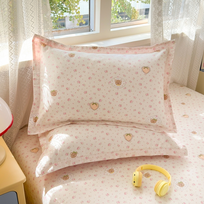 91家纺网 家纺一手货源 找家纺 拾物记 2026新款第二批A类新疆全棉12868单品枕套系列（提供买家秀和A类质检报告） 小熊花园