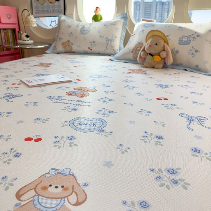 91家纺网 家纺一手货源 找家纺 （总）丝羽坊 2026新款小版印花碳光冰丝凉席平铺款