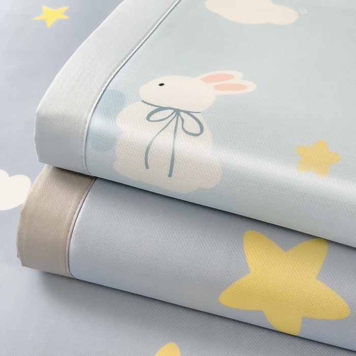 丝羽坊 2026新款小版印花碳光冰丝凉席平铺款 组合图仅展示