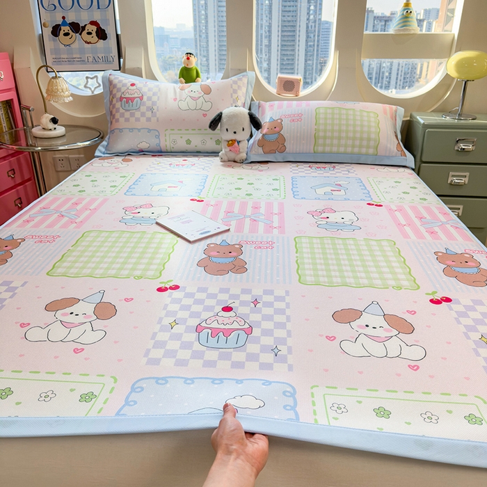 丝羽坊 2026新款小版印花碳光冰丝凉席平铺款 小甜心