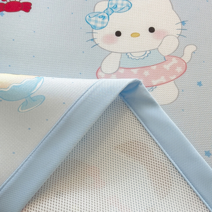 91家纺网 家纺一手货源 找家纺 丝羽坊 2026新款小版印花碳光冰丝凉席平铺款 星海萌猫