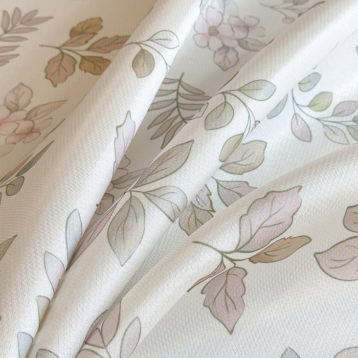 91家纺网 家纺一手货源 找家纺 丝羽坊 2026新款小版印花碳光冰丝凉席平铺款 叶伴繁花