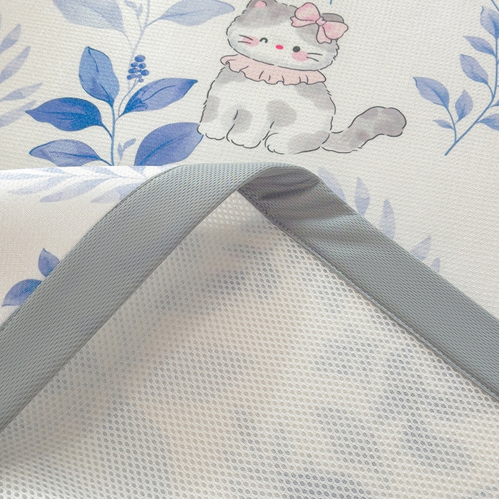 91家纺网 家纺一手货源 找家纺 丝羽坊 2026新款小版印花碳光冰丝凉席平铺款 云漫花絮