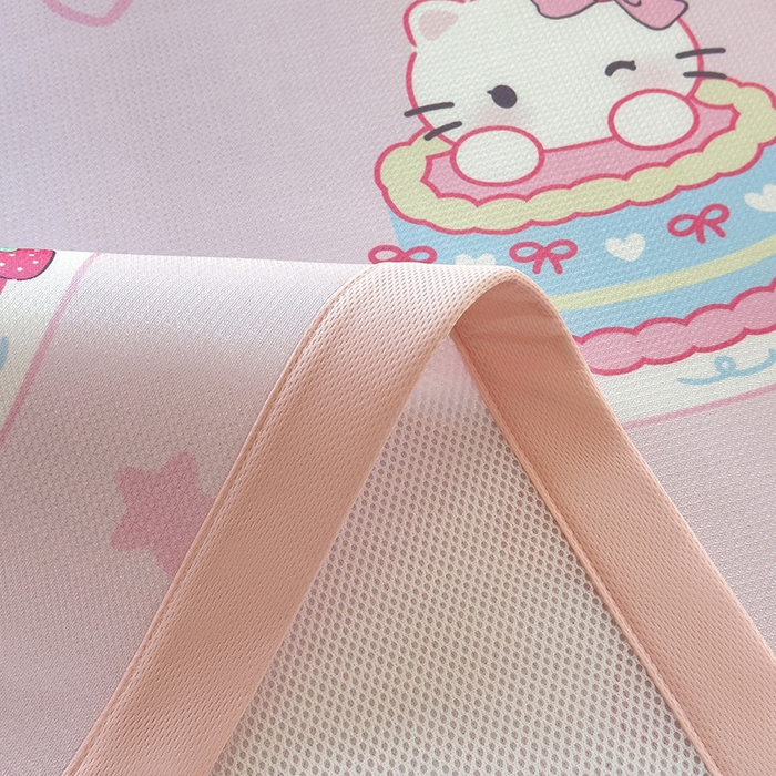 91家纺网 家纺一手货源 找家纺 丝羽坊 2026新款小版印花碳光冰丝凉席平铺款 蛋糕猫