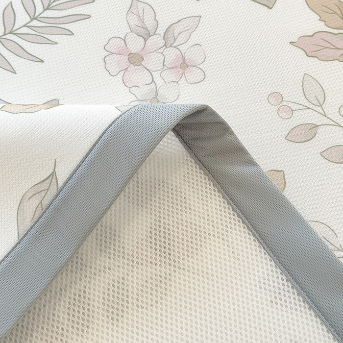 91家纺网 家纺一手货源 找家纺 丝羽坊 2026新款小版印花碳光冰丝凉席平铺款 叶伴繁花