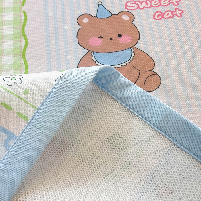 91家纺网 家纺一手货源 找家纺 丝羽坊 2026新款小版印花碳光冰丝凉席平铺款 小甜心