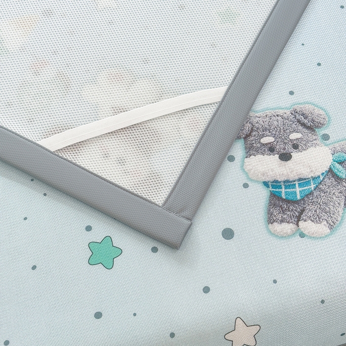 91家纺网 家纺一手货源 找家纺 丝羽坊 2026新款小版印花碳光冰丝凉席平铺款 小犬时光