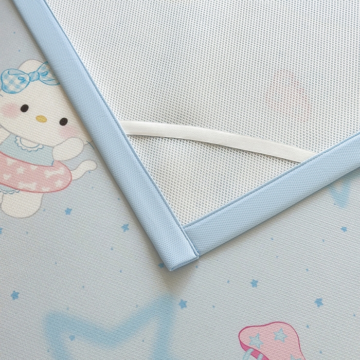 91家纺网 家纺一手货源 找家纺 丝羽坊 2026新款小版印花碳光冰丝凉席平铺款 星海萌猫