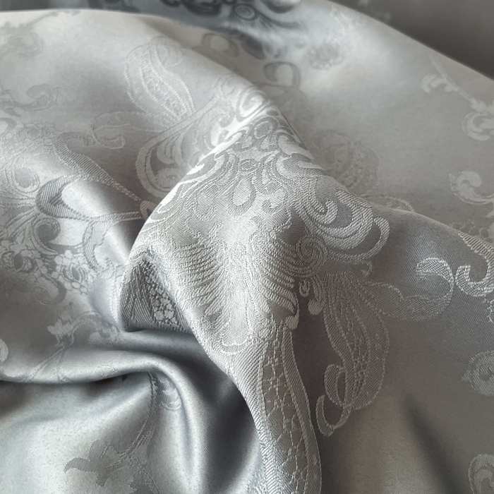 91家纺网 家纺一手货源 找家纺 大麦家纺 2026新款水洗真丝提花床盖四件套丝韵繁花 丝韵繁花-深灰