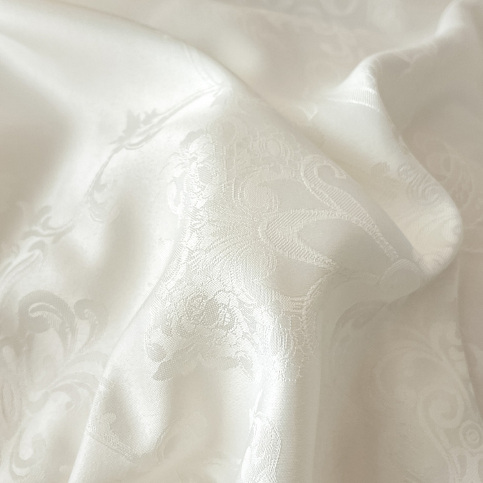 91家纺网 家纺一手货源 找家纺 大麦家纺 2026新款水洗真丝提花床盖四件套丝韵繁花 丝韵繁花-象牙白