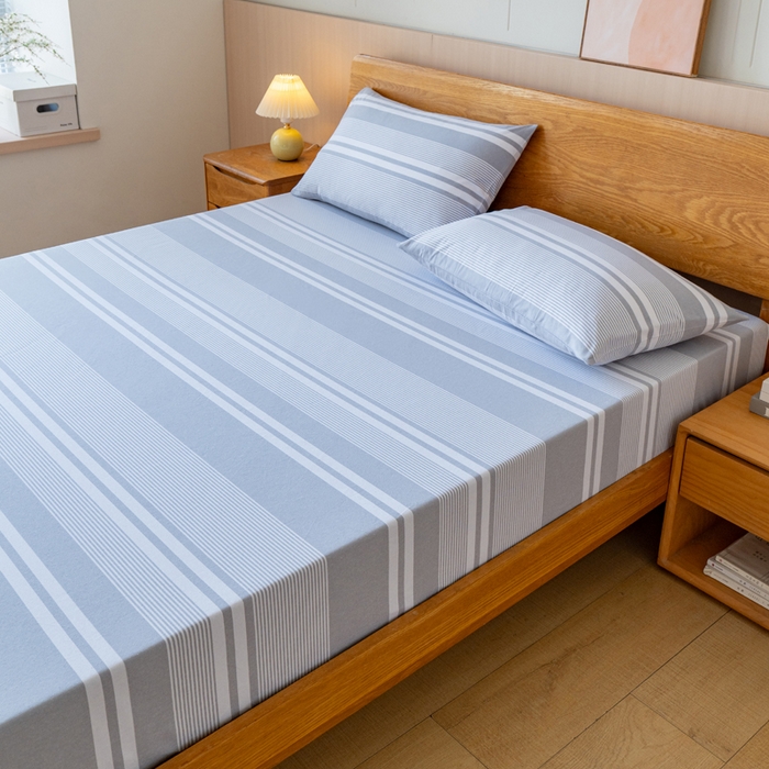 91家纺网 家纺一手货源 找家纺 （总）居美良品 2026新款A类100%全棉色织老粗布床笠床单枕套二三件套