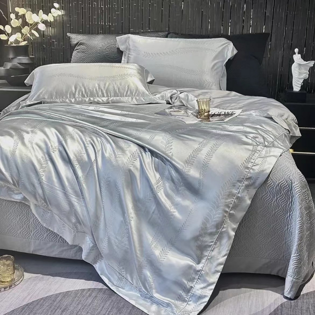 91家纺网 家纺一手货源 找家纺 （总）edra 2026新款真丝天丝轻奢提花床盖款四件套-拉斐尔