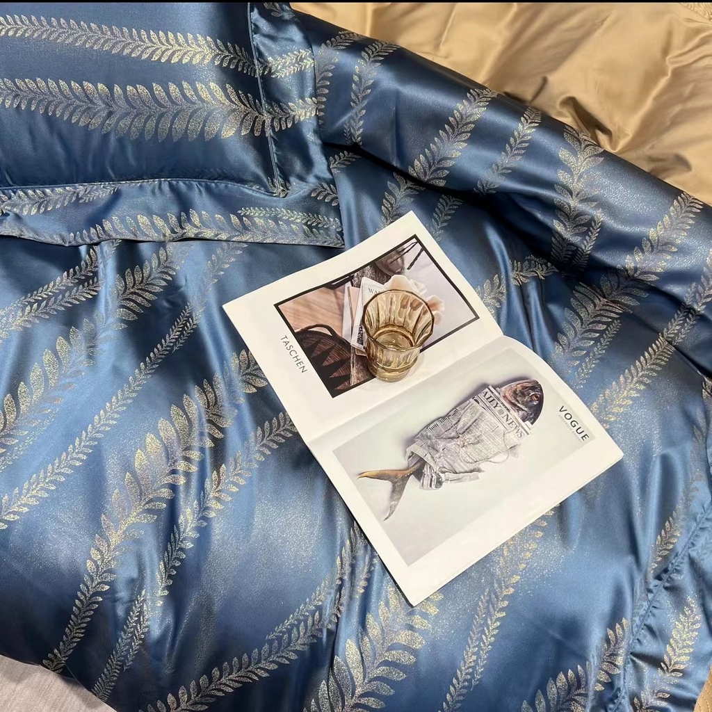 91家纺网 家纺一手货源 找家纺 （总）edra 2026新款真丝天丝轻奢提花床盖款四件套-拉斐尔