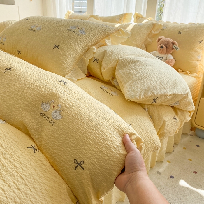 91家纺网 家纺一手货源 找家纺 （总）佳品居 2026新款泡芙棉床盖款四件套