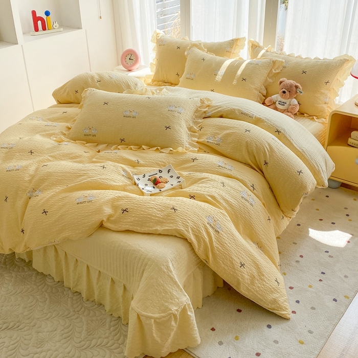 91家纺网 家纺一手货源 找家纺 （总）佳品居 2026新款泡芙棉床盖款四件套