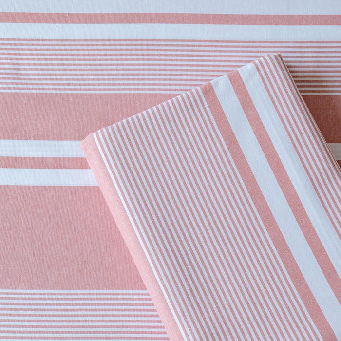 91家纺网 家纺一手货源 找家纺 居美良品 2026新款A类100%全棉色织老粗布床笠床单枕套二三件套 云锦-抹红