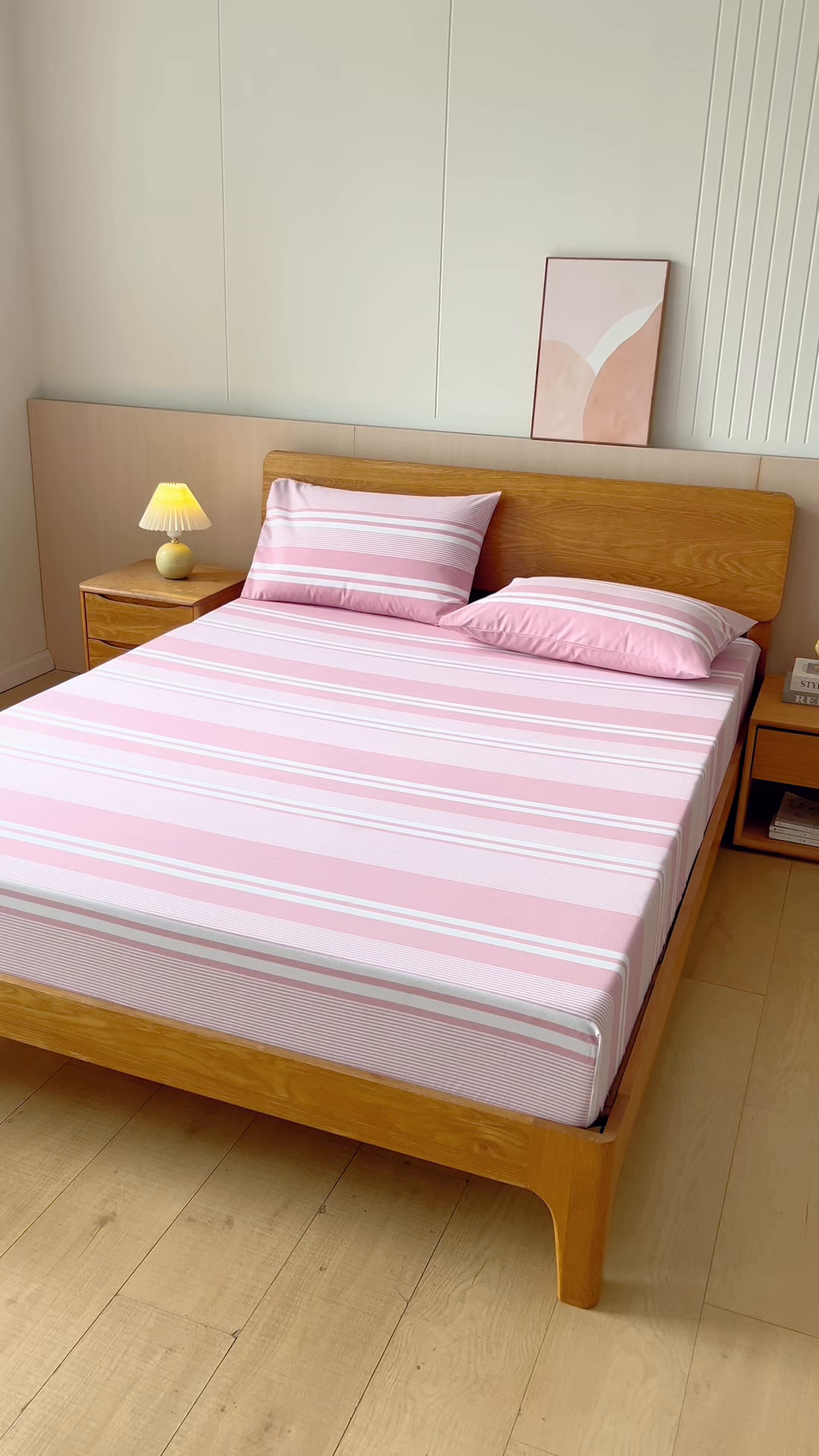 91家纺网 家纺一手货源 找家纺 居美良品 2026新款A类100%全棉色织老粗布床笠床单枕套二三件套 云锦-浅粉