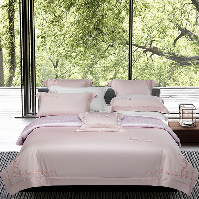 91家纺网 家纺一手货源 找家纺 （总）诗黛尔 2026春夏新款长绒棉刺绣四件套黎境系列