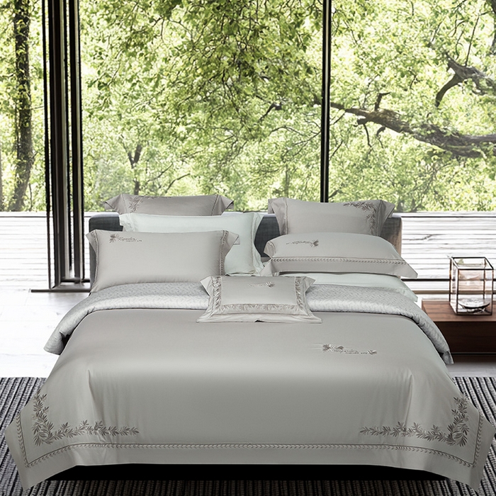 91家纺网 家纺一手货源 找家纺 （总）诗黛尔 2026春夏新款长绒棉刺绣四件套黎境系列