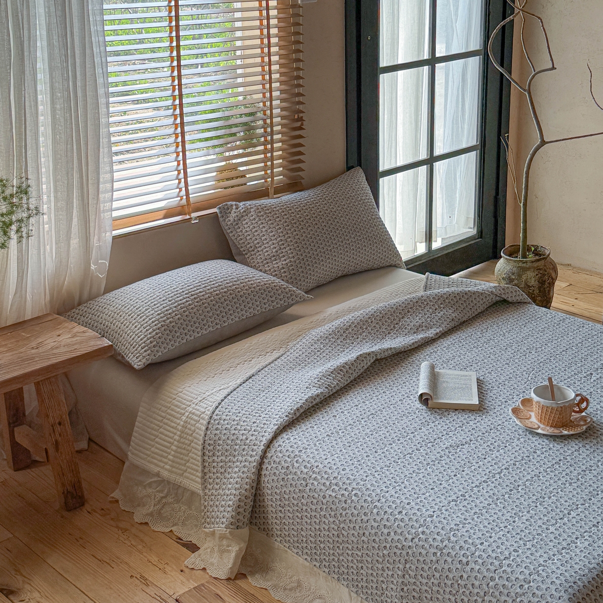 91家纺网 家纺一手货源 找家纺 （总）孑寐家纺 2026新款亲肤舒适全棉棉麻单床盖床盖单件