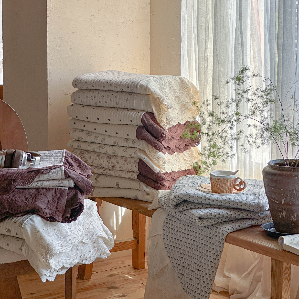 91家纺网 家纺一手货源 找家纺 （总）孑寐家纺 2026新款亲肤舒适全棉棉麻单床盖床盖单件