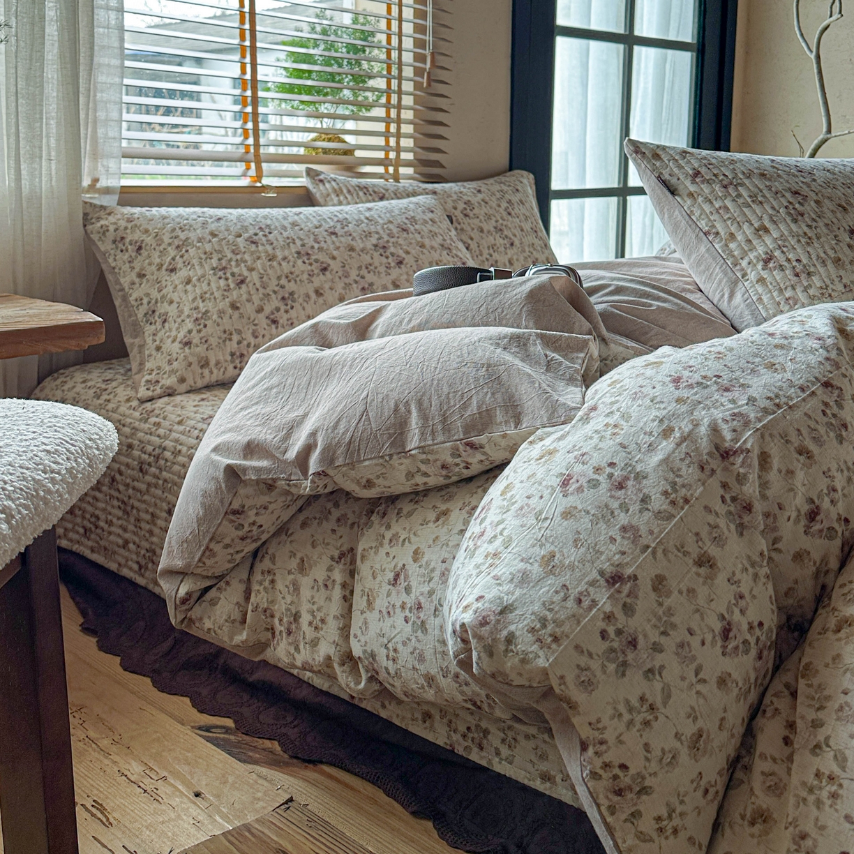 91家纺网 家纺一手货源 找家纺 孑寐家纺 2026新款亲肤舒适全棉棉麻单床盖床盖单件 春日絮语