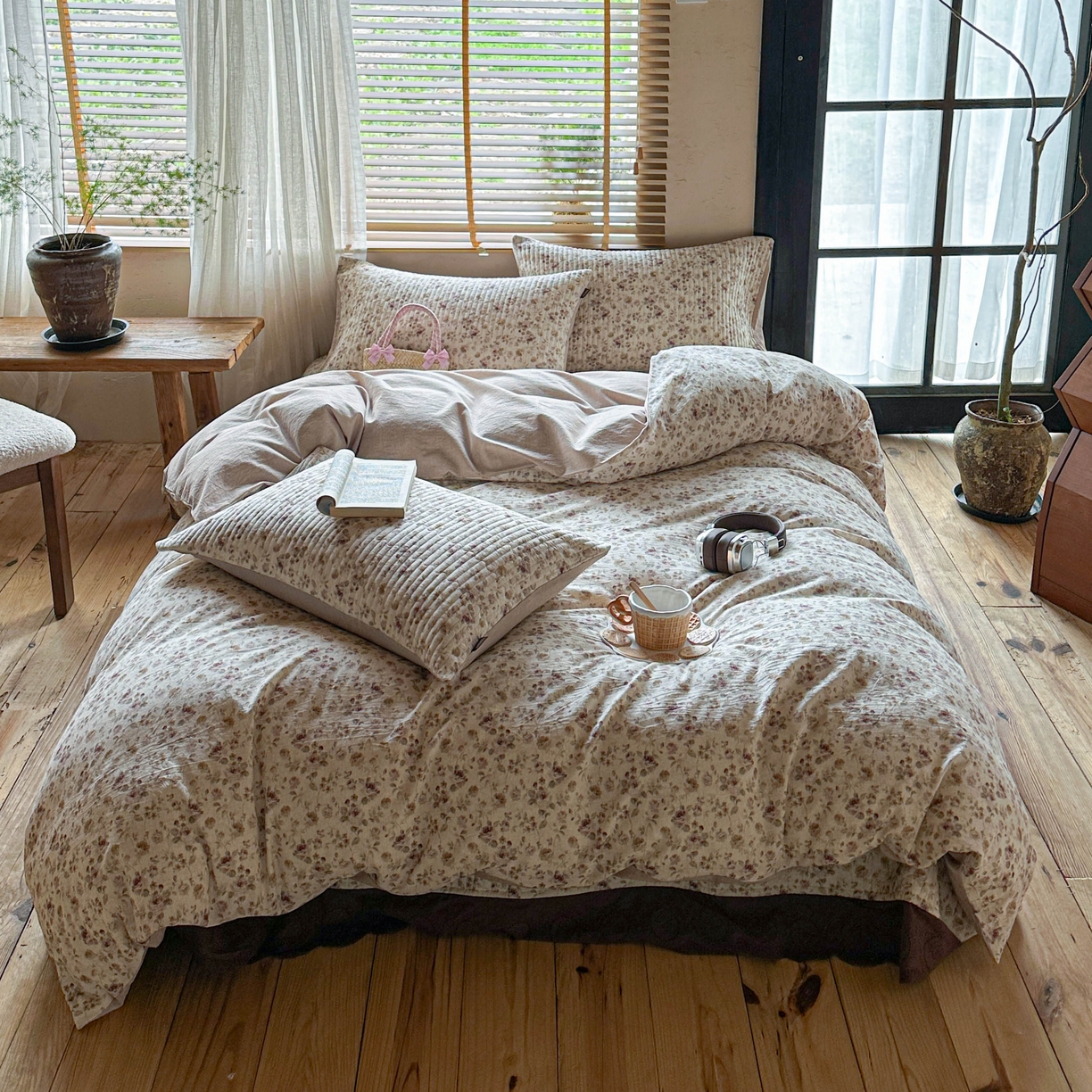 91家纺网 家纺一手货源 找家纺 孑寐家纺 2026新款亲肤舒适全棉棉麻单床盖床盖单件 春日絮语