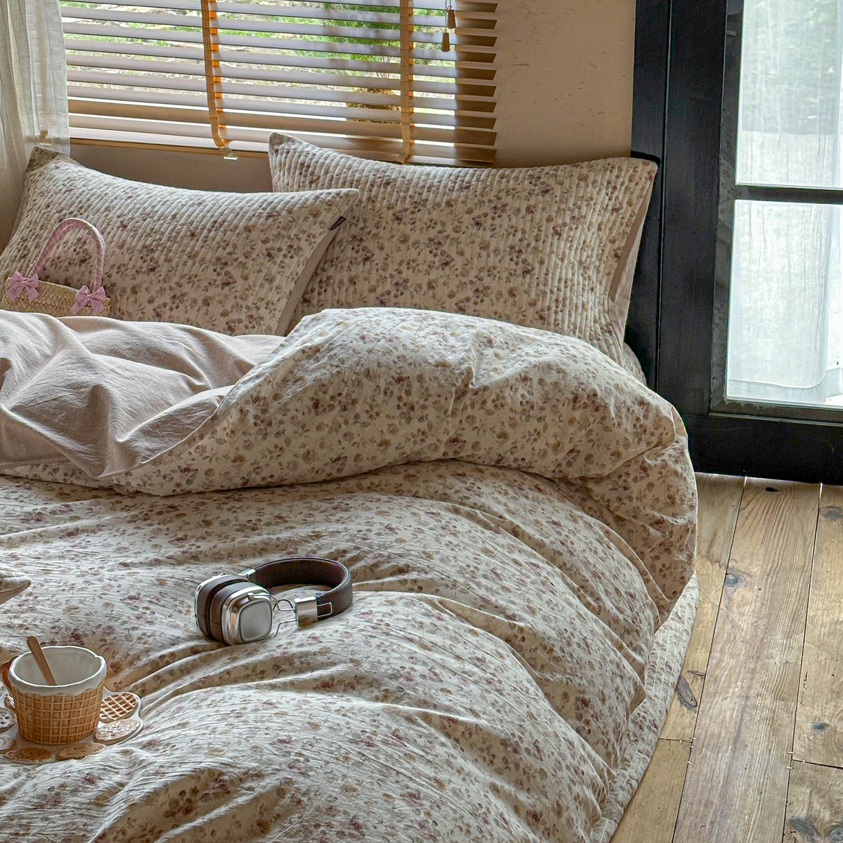 91家纺网 家纺一手货源 找家纺 孑寐家纺 2026新款亲肤舒适全棉棉麻单床盖床盖单件 春日絮语