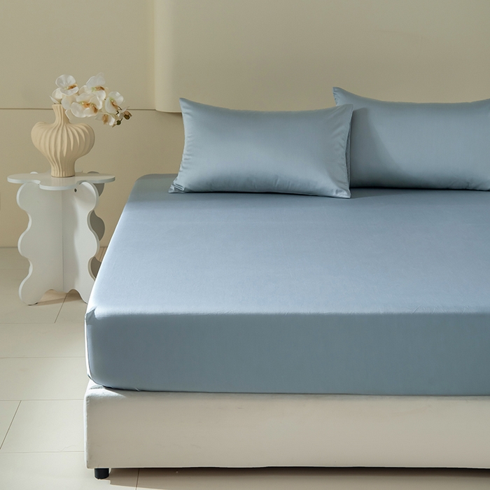 91家纺网 家纺一手货源 找家纺 （总）佳汐蓝家纺 2026春夏新款贡缎长绒棉纯棉单床笠 床笠单件