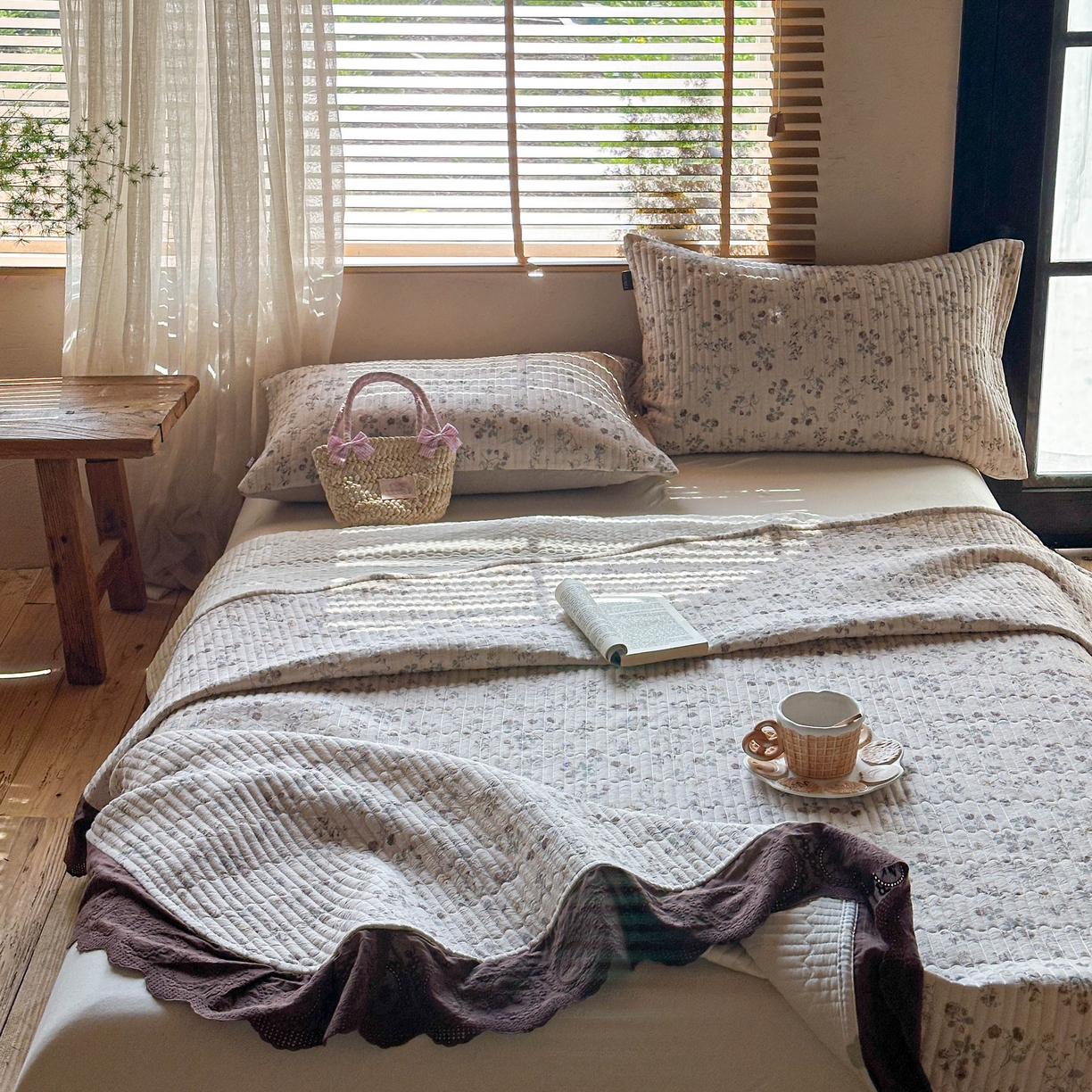 91家纺网 家纺一手货源 找家纺 孑寐家纺 2026新款亲肤舒适全棉棉麻单床盖床盖单件 红唇之吻