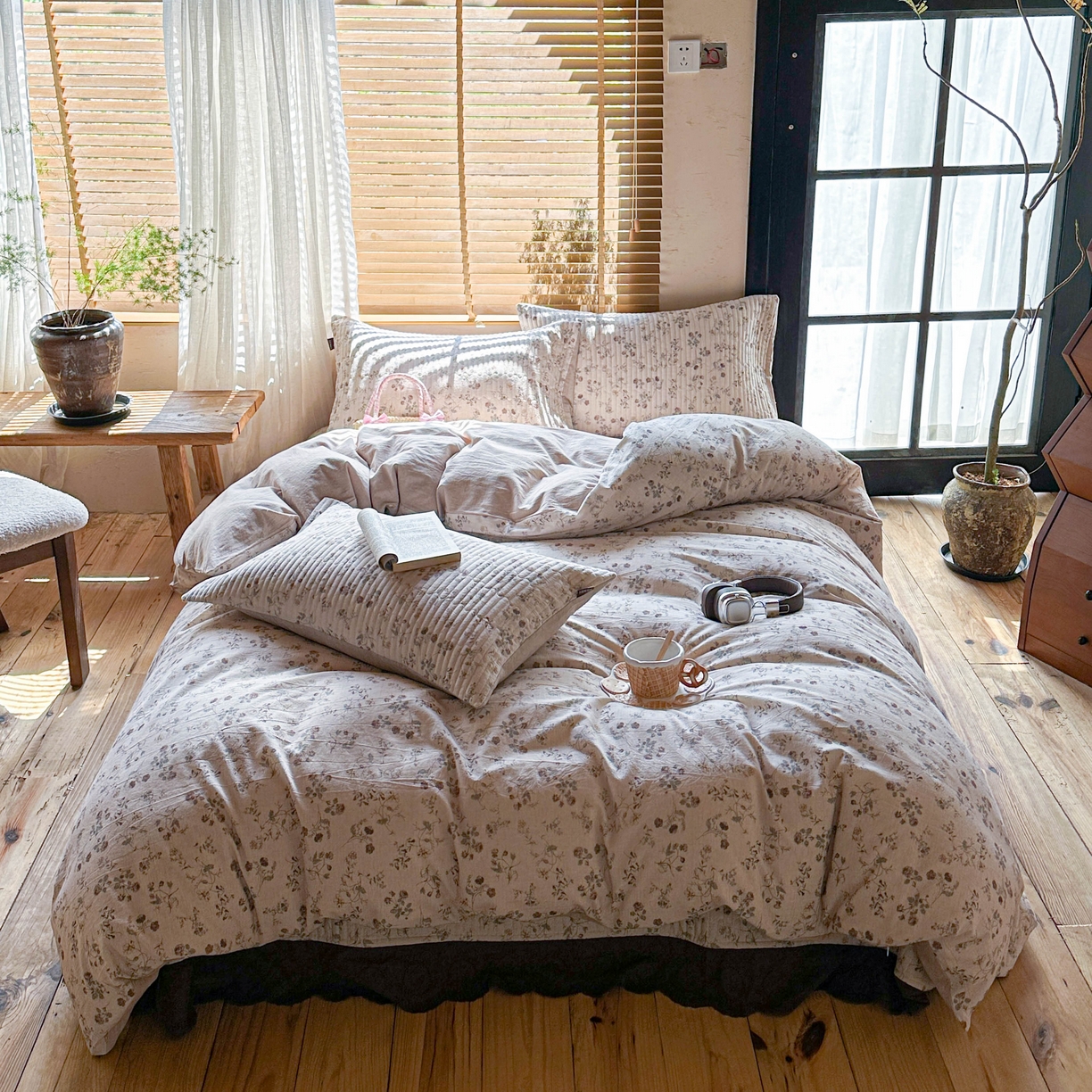 91家纺网 家纺一手货源 找家纺 孑寐家纺 2026新款亲肤舒适全棉棉麻单床盖床盖单件 红唇之吻