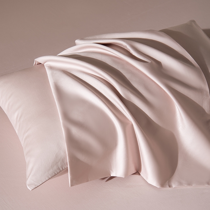 91家纺网 家纺一手货源 找家纺 佳汐蓝家纺 2026春夏新款贡缎长绒棉纯棉单床笠 床笠单件 白桃茶粉