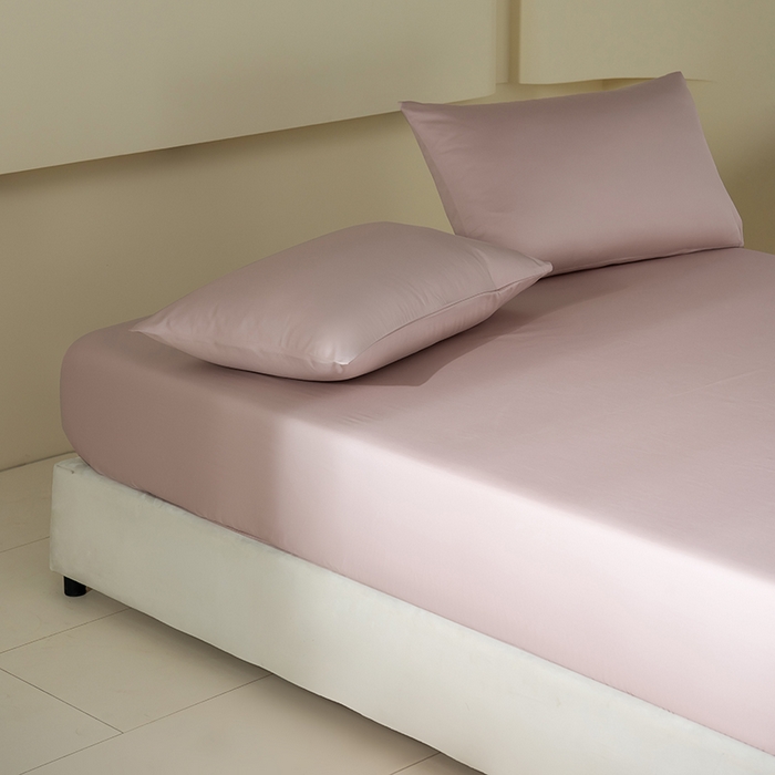 91家纺网 家纺一手货源 找家纺 佳汐蓝家纺 2026春夏新款贡缎长绒棉纯棉单床笠 床笠单件 白桃茶粉