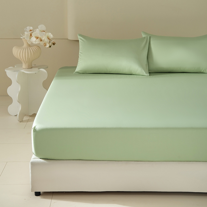 佳汐蓝家纺 2026春夏新款贡缎长绒棉纯棉单床笠 床笠单件 茶香绿