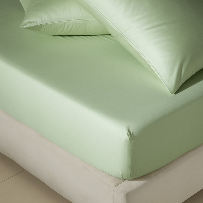 91家纺网 家纺一手货源 找家纺 佳汐蓝家纺 2026春夏新款贡缎长绒棉纯棉单床笠 床笠单件 茶香绿