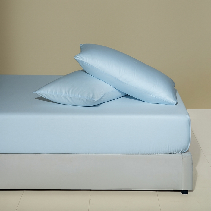 91家纺网 家纺一手货源 找家纺 佳汐蓝家纺 2026春夏新款贡缎长绒棉纯棉单床笠 床笠单件 蒂芙尼蓝