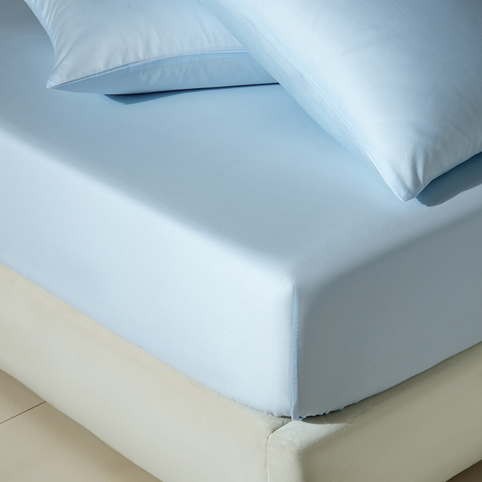 91家纺网 家纺一手货源 找家纺 佳汐蓝家纺 2026春夏新款贡缎长绒棉纯棉单床笠 床笠单件 蒂芙尼蓝