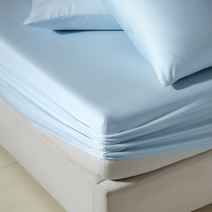 91家纺网 家纺一手货源 找家纺 佳汐蓝家纺 2026春夏新款贡缎长绒棉纯棉单床笠 床笠单件 蒂芙尼蓝