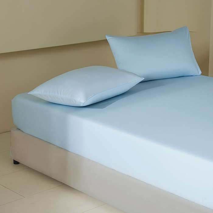 91家纺网 家纺一手货源 找家纺 佳汐蓝家纺 2026春夏新款贡缎长绒棉纯棉单床笠 床笠单件 蒂芙尼蓝