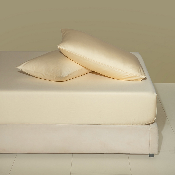 91家纺网 家纺一手货源 找家纺 佳汐蓝家纺 2026春夏新款贡缎长绒棉纯棉单床笠 床笠单件 奶昔白