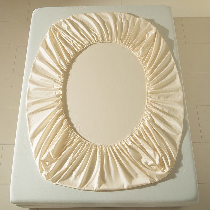 91家纺网 家纺一手货源 找家纺 佳汐蓝家纺 2026春夏新款贡缎长绒棉纯棉单床笠 床笠单件 奶昔白