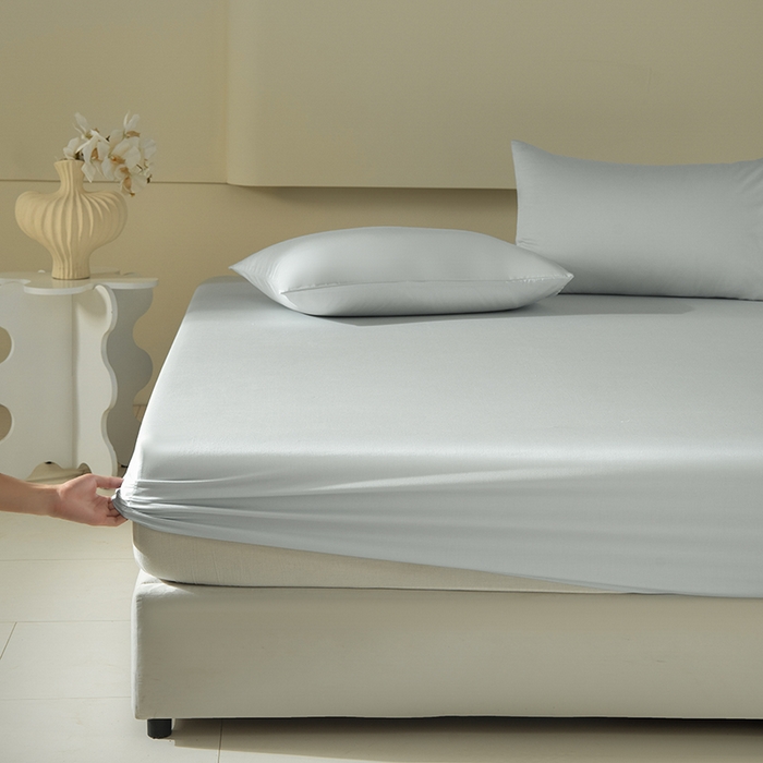 91家纺网 家纺一手货源 找家纺 佳汐蓝家纺 2026春夏新款贡缎长绒棉纯棉单床笠 床笠单件 藕灰