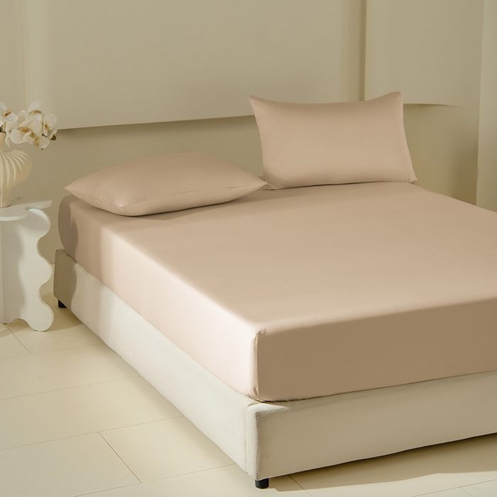 91家纺网 家纺一手货源 找家纺 佳汐蓝家纺 2026春夏新款贡缎长绒棉纯棉单床笠 床笠单件 浅香槟