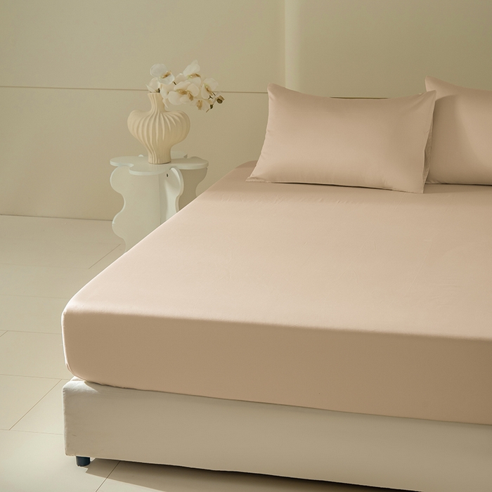 91家纺网 家纺一手货源 找家纺 佳汐蓝家纺 2026春夏新款贡缎长绒棉纯棉单床笠 床笠单件 浅香槟